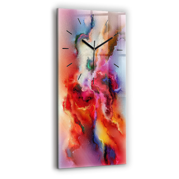 Reloj de cristal vertical Pintura derramada - espejomat.es