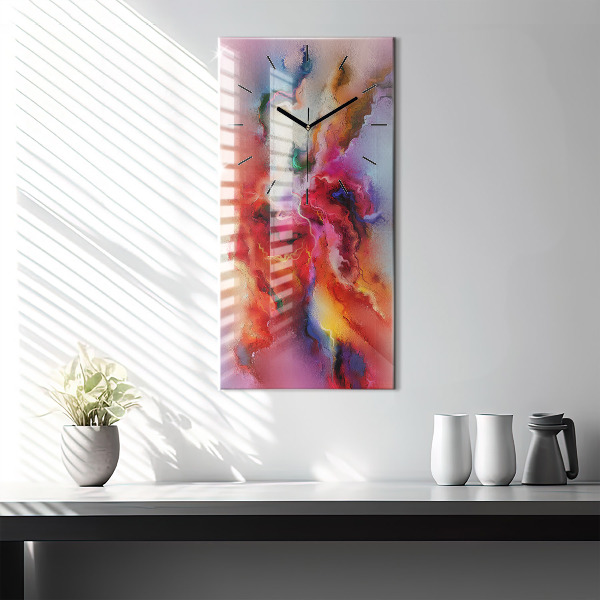 Reloj de cristal vertical Pintura derramada - espejomat.es