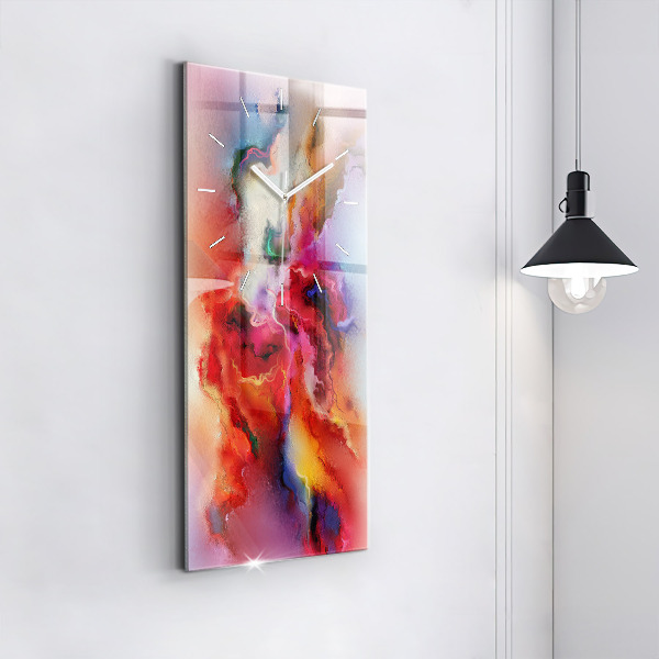 Reloj de cristal vertical Pintura derramada - espejomat.es
