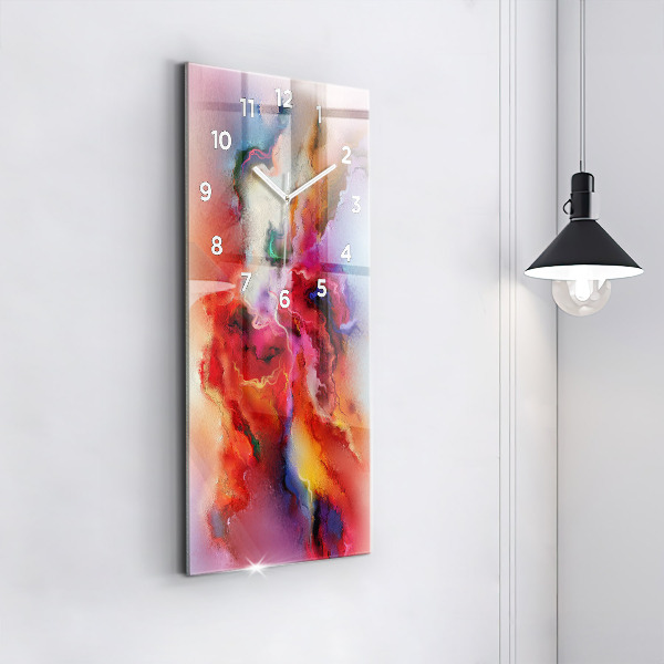 Reloj de cristal vertical Pintura derramada - espejomat.es