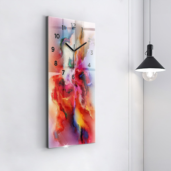 Reloj de cristal vertical Pintura derramada - espejomat.es