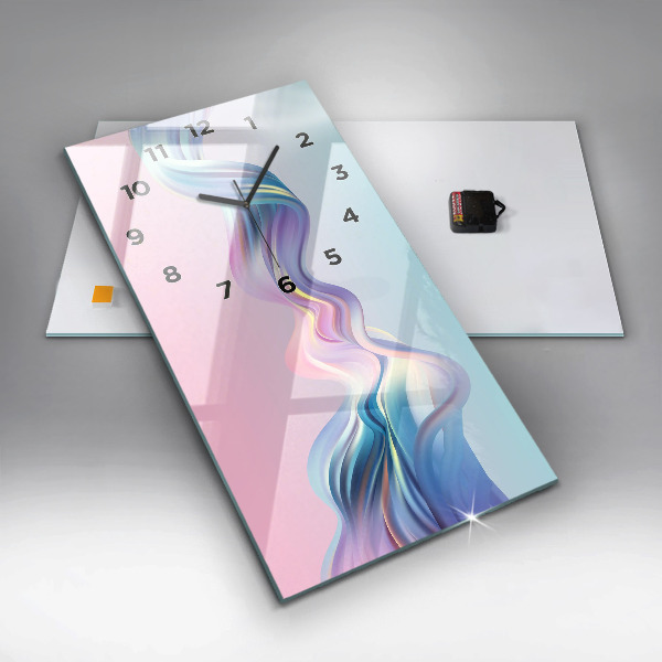 Reloj de vidrio vertical Abstracción en pastel de olas - espejomat.es