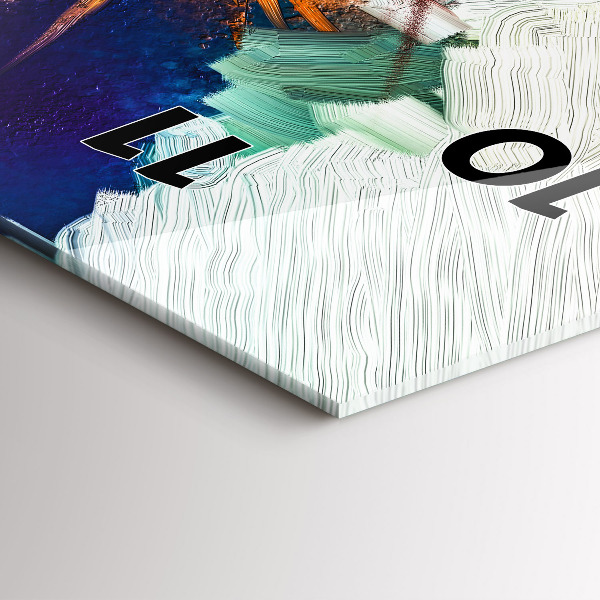 Reloj de cristal vertical Flores abstractas - espejomat.es