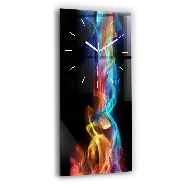 Reloj de cristal vertical Líneas de colores abstractas - espejomat.es