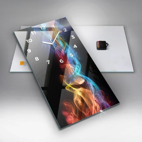 Reloj de cristal vertical Líneas de colores abstractas - espejomat.es