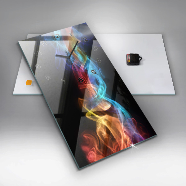 Reloj de cristal vertical Líneas de colores abstractas - espejomat.es