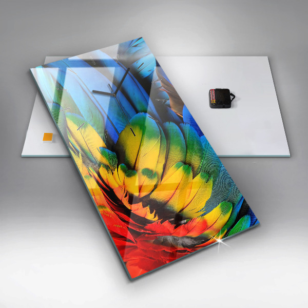 Reloj de cristal vertical Alas de pájaro de colores - espejomat.es