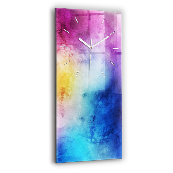 Reloj de cristal vertical Manchas de colores - espejomat.es