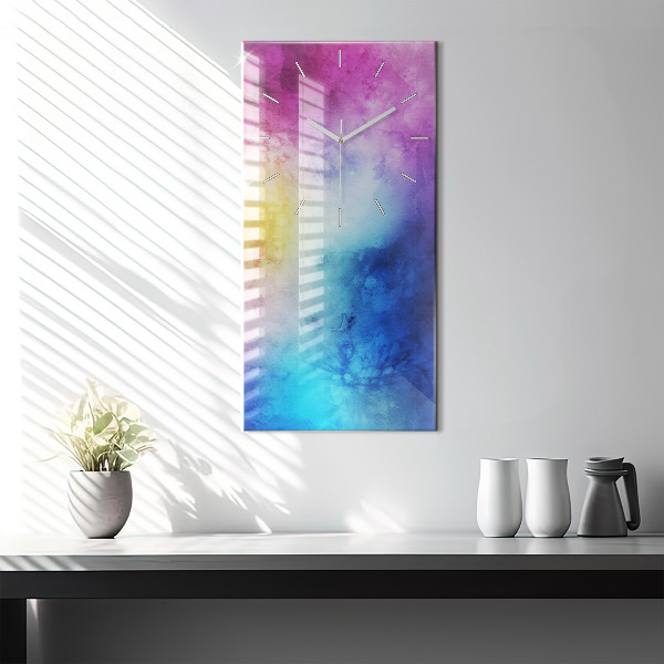 Reloj de cristal vertical Manchas de colores - espejomat.es