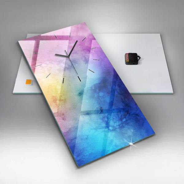 Reloj de cristal vertical Manchas de colores - espejomat.es