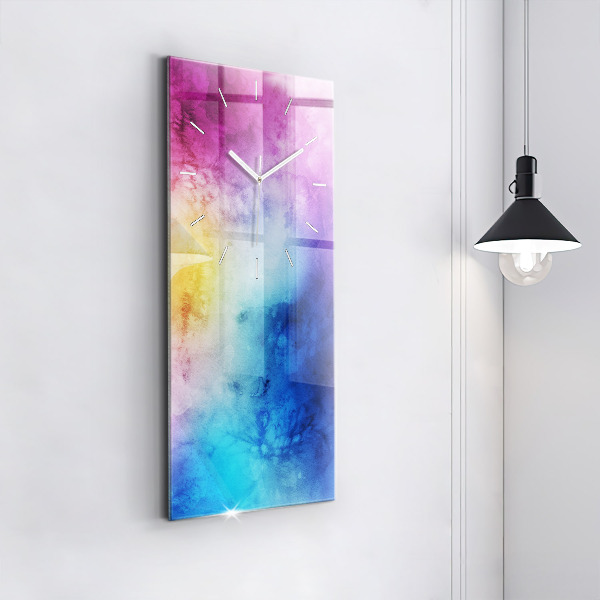 Reloj de cristal vertical Manchas de colores - espejomat.es
