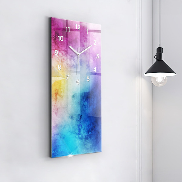 Reloj de cristal vertical Manchas de colores - espejomat.es