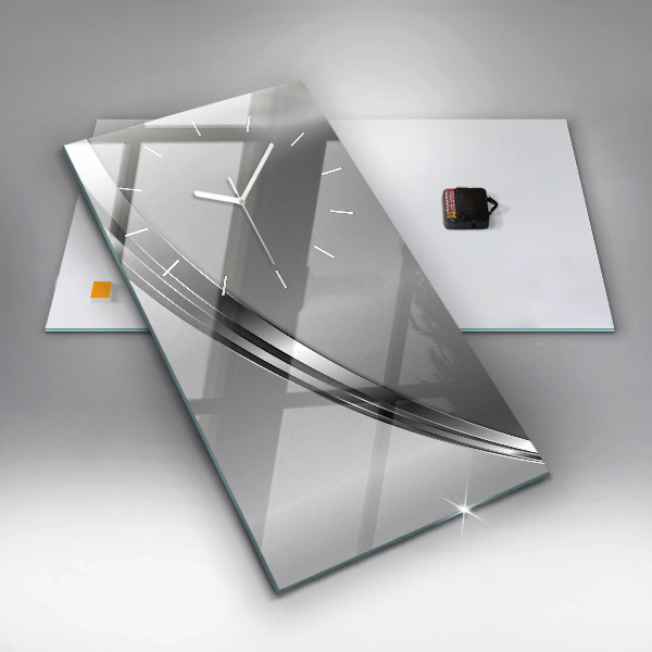 Reloj de cristal vertical Líneas plateadas - espejomat.es