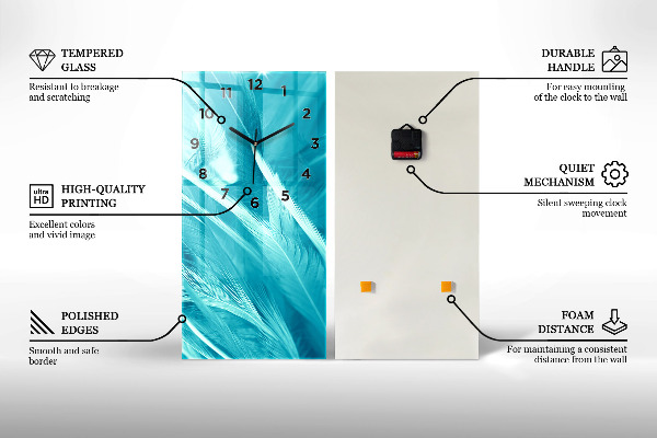 Reloj de cristal vertical Líneas plateadas - espejomat.es
