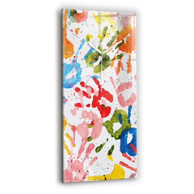 Reloj vertical Huellas de manos de niños - espejomat.es