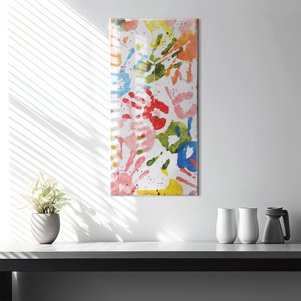 Reloj vertical Huellas de manos de niños - espejomat.es