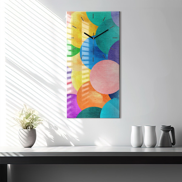 Reloj de cristal vertical Abstracción de círculos - espejomat.es