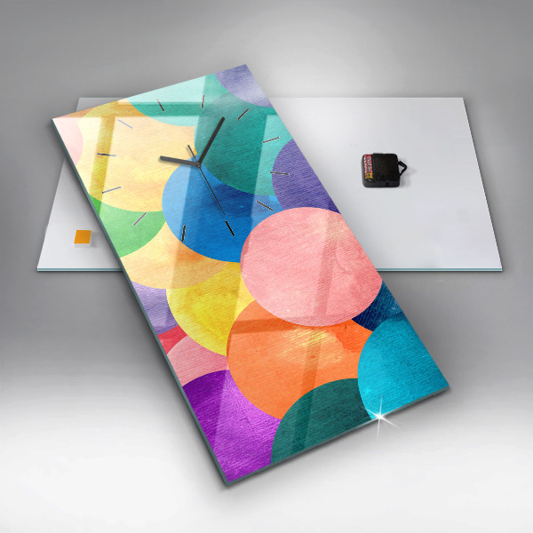 Reloj de cristal vertical Abstracción de círculos - espejomat.es