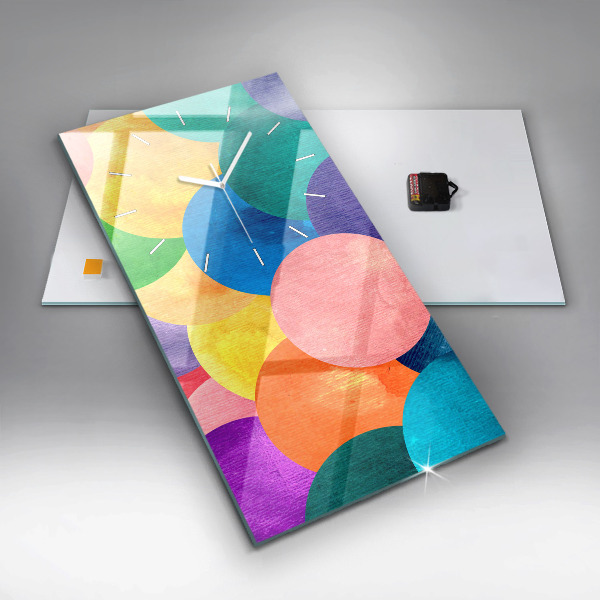 Reloj de cristal vertical Abstracción de círculos - espejomat.es