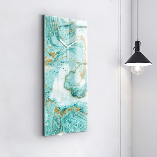 Reloj de cristal vertical Textura de mármol - espejomat.es