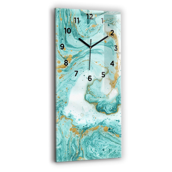 Reloj de cristal vertical Textura de mármol - espejomat.es