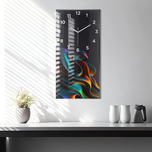 Reloj de vidrio vertical Ola futurista - espejomat.es