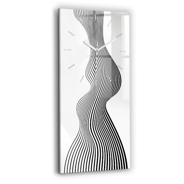 Reloj de vidrio vertical Arte en blanco y negro - espejomat.es
