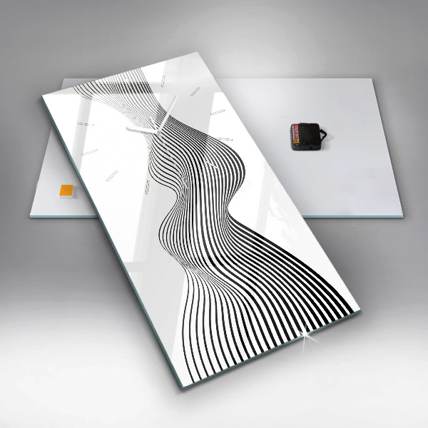 Reloj de vidrio vertical Arte en blanco y negro - espejomat.es