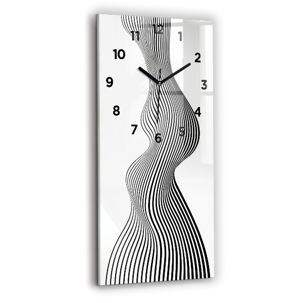 Reloj de vidrio vertical Arte en blanco y negro - espejomat.es