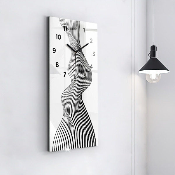 Reloj de vidrio vertical Arte en blanco y negro - espejomat.es