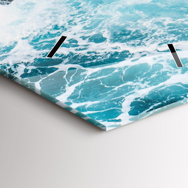 Reloj de cristal vertical Olas espumosas - espejomat.es