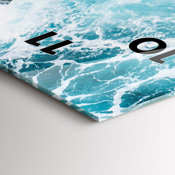 Reloj de cristal vertical Olas espumosas - espejomat.es