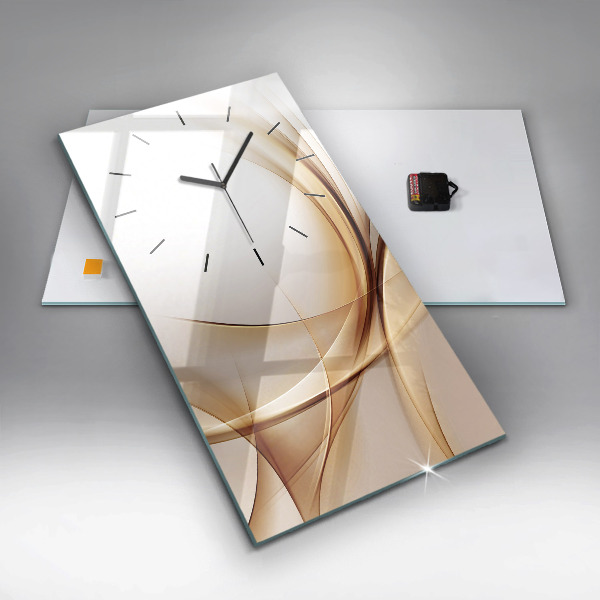 Reloj de cristal vertical Abstracción dorada - espejomat.es
