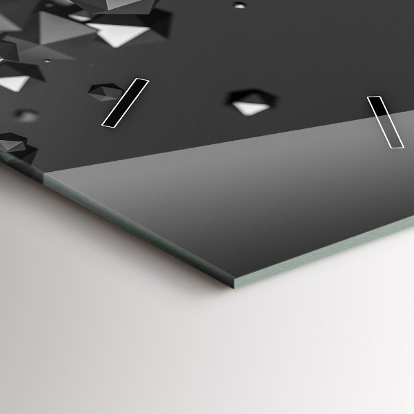 Reloj de cristal vertical Abstracción negra - espejomat.es