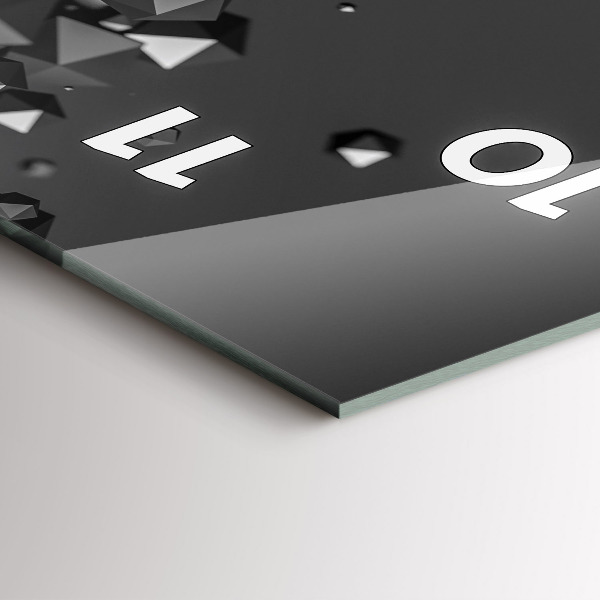 Reloj de cristal vertical Abstracción negra - espejomat.es