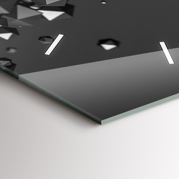 Reloj de cristal vertical Abstracción negra - espejomat.es