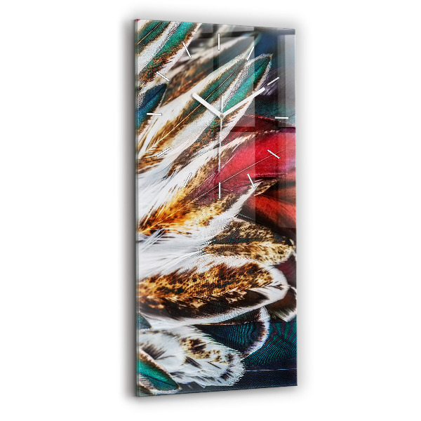 Reloj de cristal vertical Plumas marrón claro de un pájaro - espejomat.es