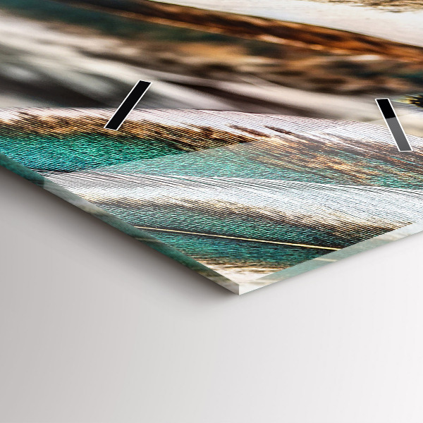 Reloj de cristal vertical Plumas marrón claro de un pájaro - espejomat.es