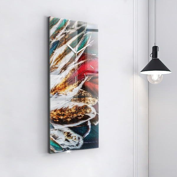 Reloj de cristal vertical Plumas marrón claro de un pájaro - espejomat.es