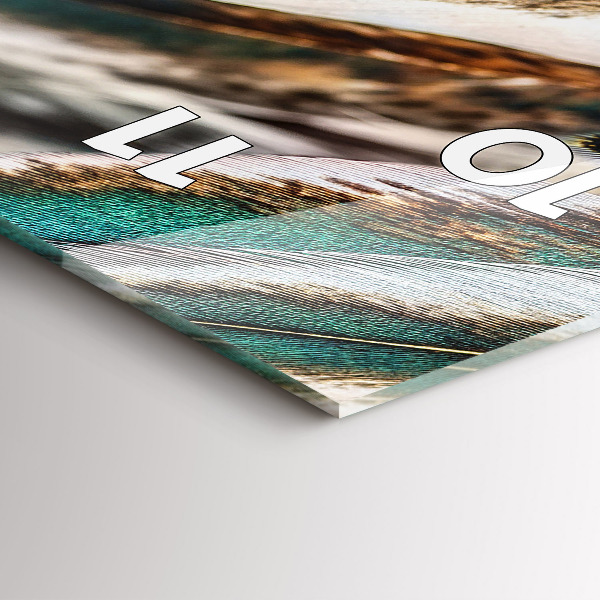 Reloj de cristal vertical Plumas marrón claro de un pájaro - espejomat.es