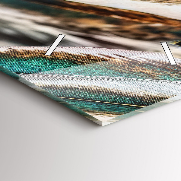 Reloj de cristal vertical Plumas marrón claro de un pájaro - espejomat.es