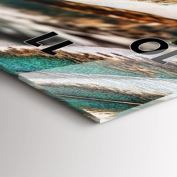 Reloj de cristal vertical Plumas marrón claro de un pájaro - espejomat.es