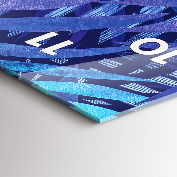 Reloj de cristal vertical Hojas azules - espejomat.es