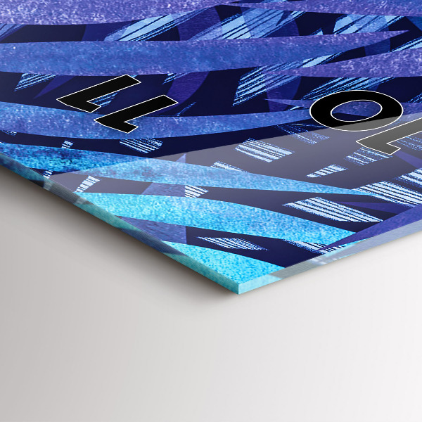 Reloj de cristal vertical Hojas azules - espejomat.es