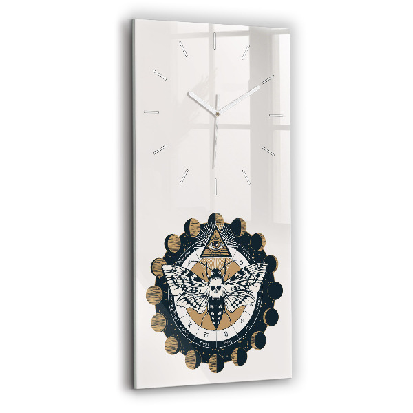 Reloj de cristal vertical Fases de la luna y el ojo - espejomat.es