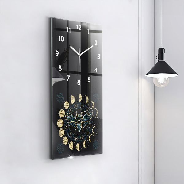 Reloj vertical Fases de la luna e insecto - espejomat.es