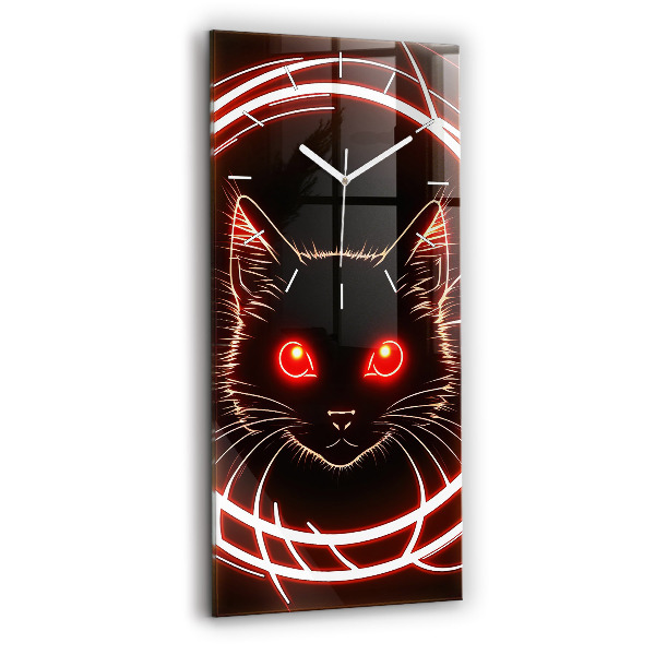 Reloj vertical Gato con ojos rojos - espejomat.es