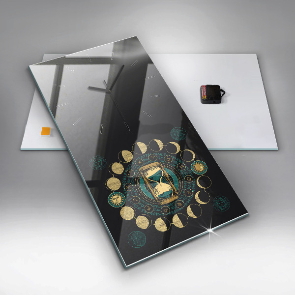 Reloj de vidrio vertical Fases de la luna y reloj de arena - espejomat.es
