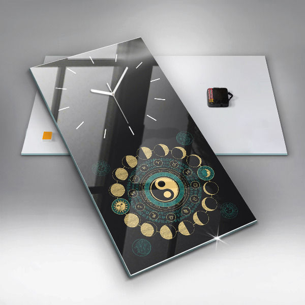 Reloj de vidrio vertical Fases de la luna - espejomat.es