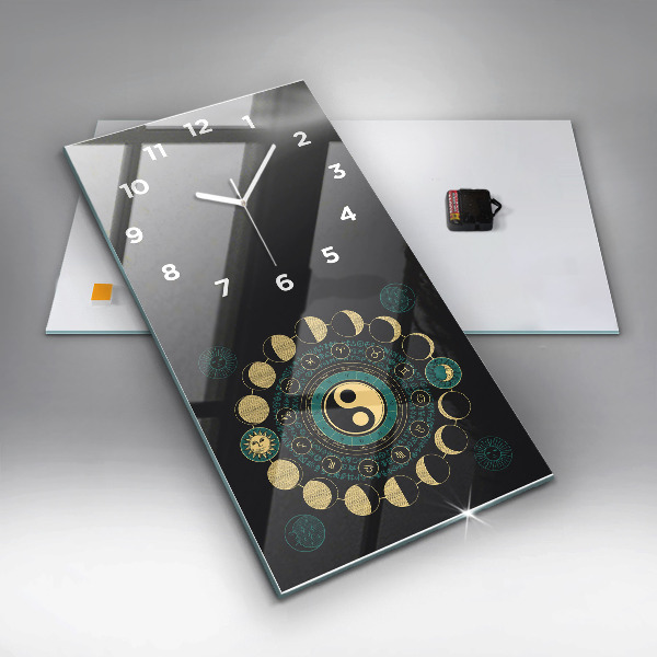 Reloj de vidrio vertical Fases de la luna - espejomat.es